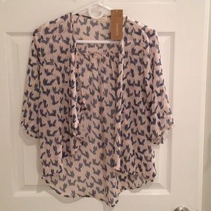 Sheer fox print wrap